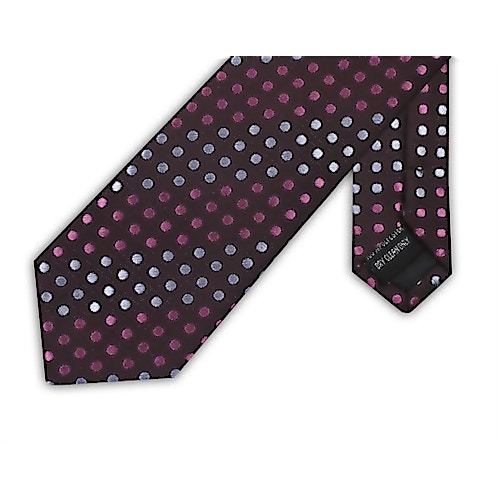 Knightsbridge extra lange Krawatte Punktemuster Pink / Silber