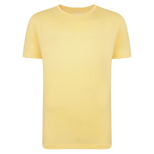 Bigdude Plain Crew Neck T-Shirt Yellow Tall