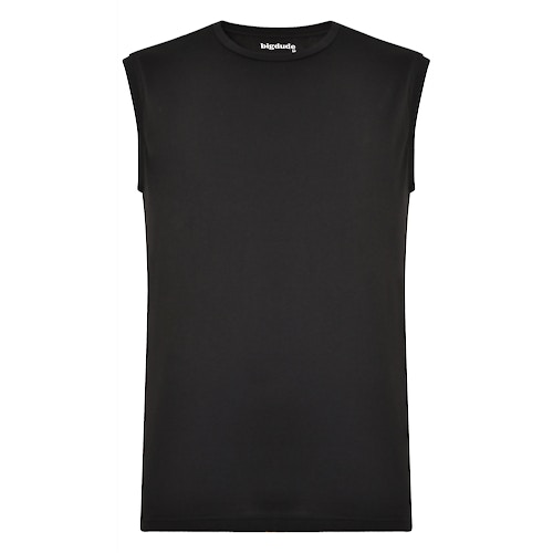Bigdude Plain Sleeveless T-Shirt Black Tall