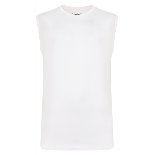 Bigdude Plain Sleeveless T-Shirt White