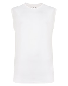 Bigdude Plain Sleeveless T-Shirt White Tall