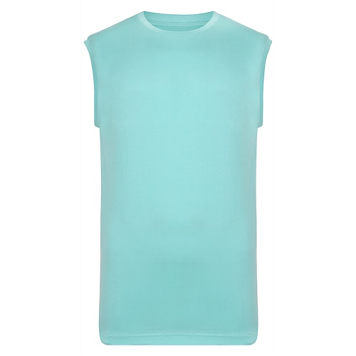 Bigdude Plain Sleeveless T-Shirt Turquoise Tall