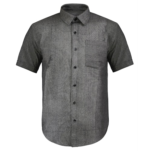 Bigdude Short Sleeve Textured Shirt Charcoal