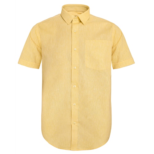 Bigdude gewebtes Kurzarmhemd Gelb
