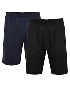 Bigdude Twin Pack Classic Pyjama Shorts Black/Navy