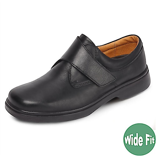 DB Shoes Reece Wide Fit Black Leather Shoe