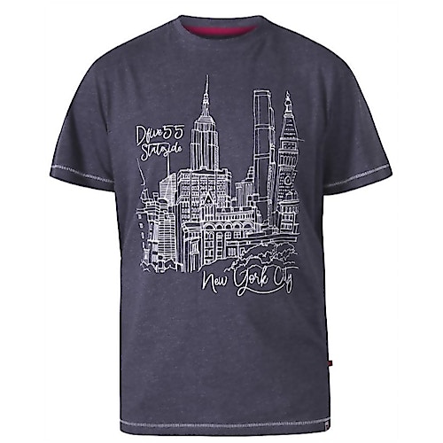 D555 Romford New York City Print T-Shirt Blau