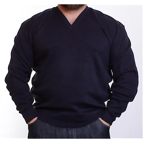 RTY Navy V-Neck Acrylic Sweater