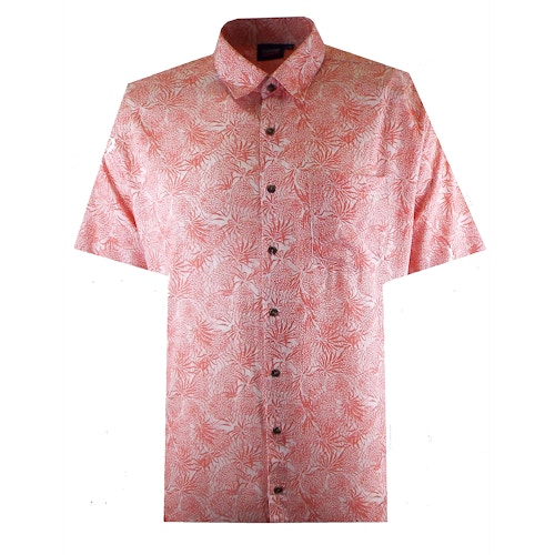 Espionage Pineapple Print Short Sleeve Shirt Coral