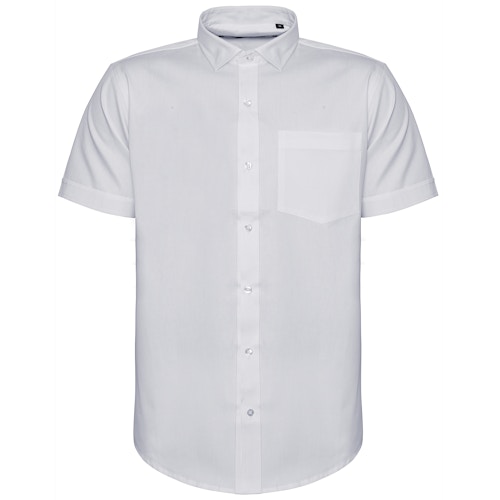 Bigdude Fine Twill Short Sleeve Shirt White