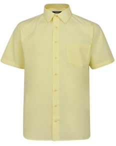 Bigdude Classic Short Sleeve Poplin Shirt Lemon