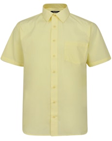 Bigdude Classic Short Sleeve Poplin Shirt Lemon Tall
