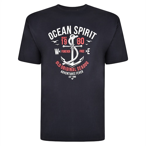 Espionage Ocean Spirit Print T-Shirt Dunkelblau
