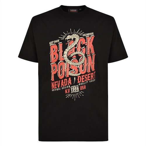 Espionage Black Poison Print T-Shirt Schwarz