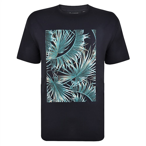 Espionage Palm Print T-Shirt Navy