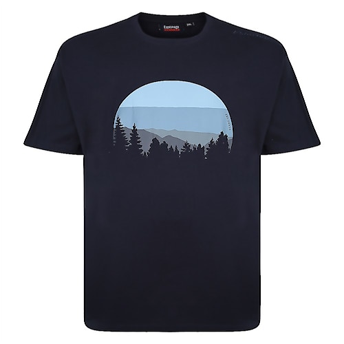 Espionage Horizont Print T-Shirt Blau 