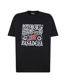Espionage Motorcycle Print T-Shirt Black