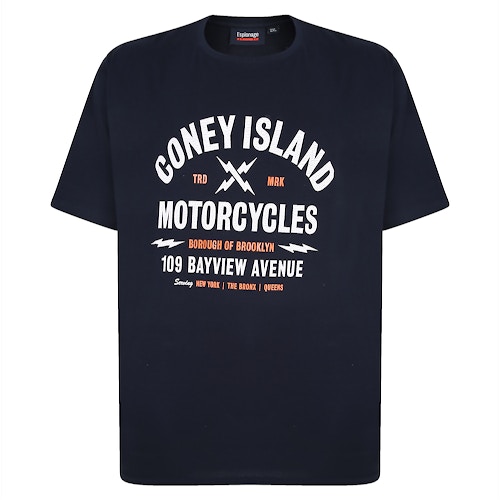 Espionage Coney Island Print T-Shirt Schwarz
