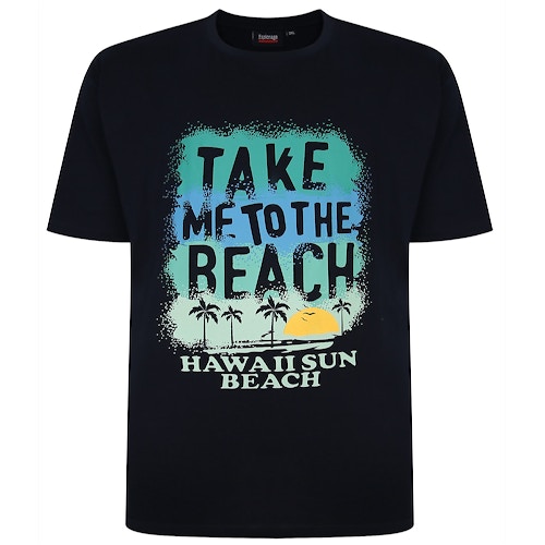 Espionage Beach Print T-Shirt Marineblau