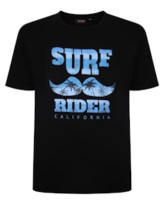 Espionage Surf Rider Print T-Shirt Schwarz