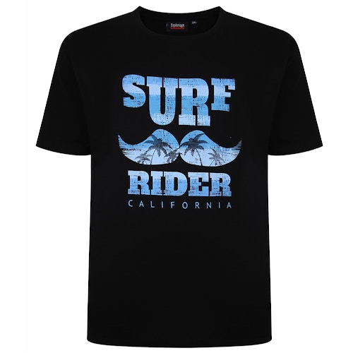 Espionage Surf Rider Print T-Shirt Black