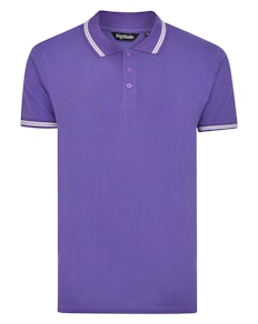 Bigdude Tipped Polo Shirt Purple