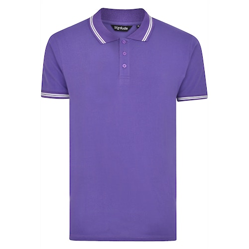 Bigdude Tipped Polo Shirt Purple Tall