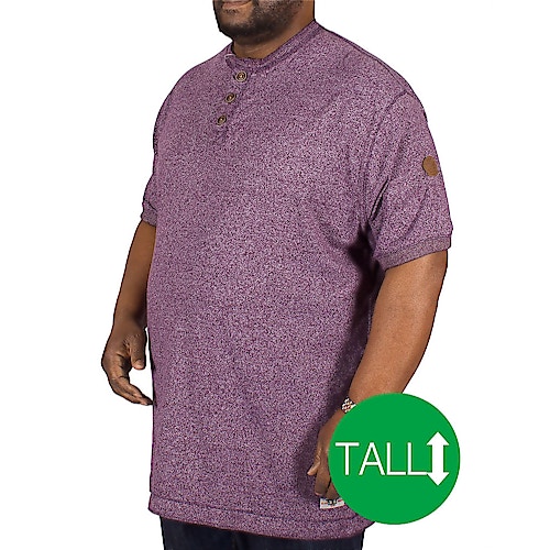 D555 gewebtes T-Shirt Paul Pflaumenblau - Tall Collection 
