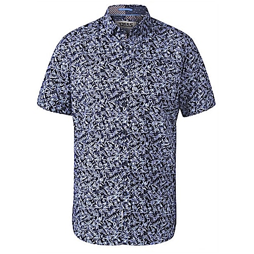 D555 Walpack Hawaii Print Kurzarmhemd Blau