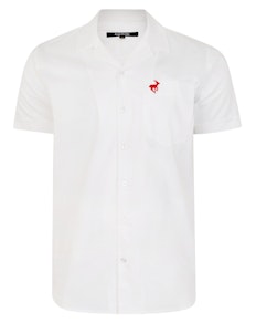 Bigdude Relaxed Collar Short Sleeve Shirt White