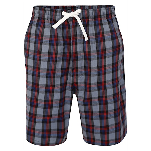 Bigdude Woven Check Pyjama Shorts Grey/Red