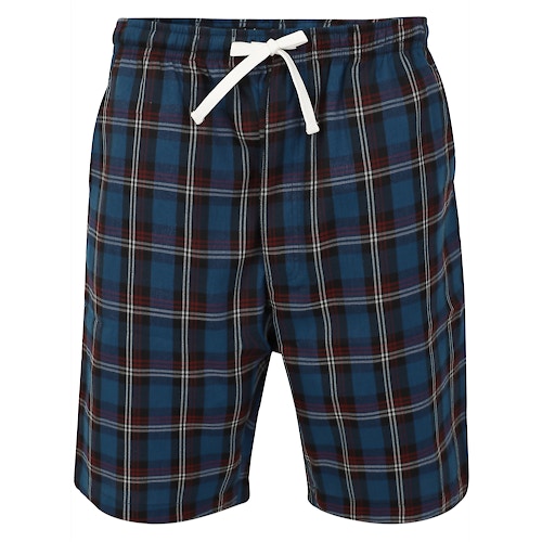 Bigdude karierte Pyjama Shorts Marineblau/Weiß