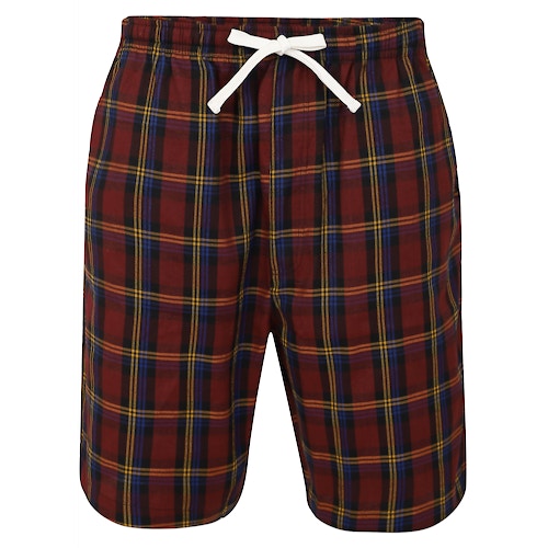 Bigdude Woven Check Pyjama Shorts Red/Yellow
