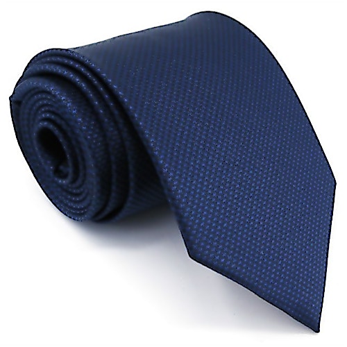 Extra Long Jacquard Silk Tie Navy