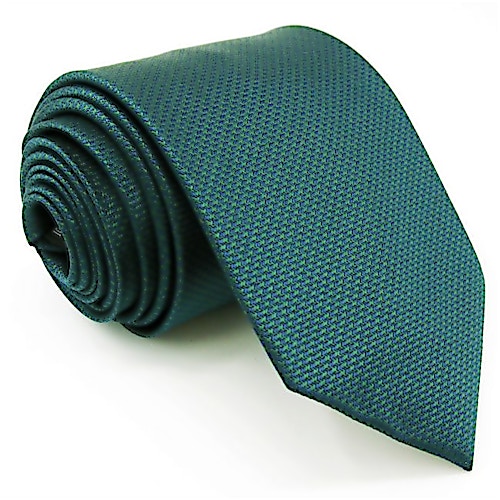 Extra Long Jacquard Silk Tie Turquoise